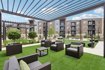 Outdoor games with bocce ball court